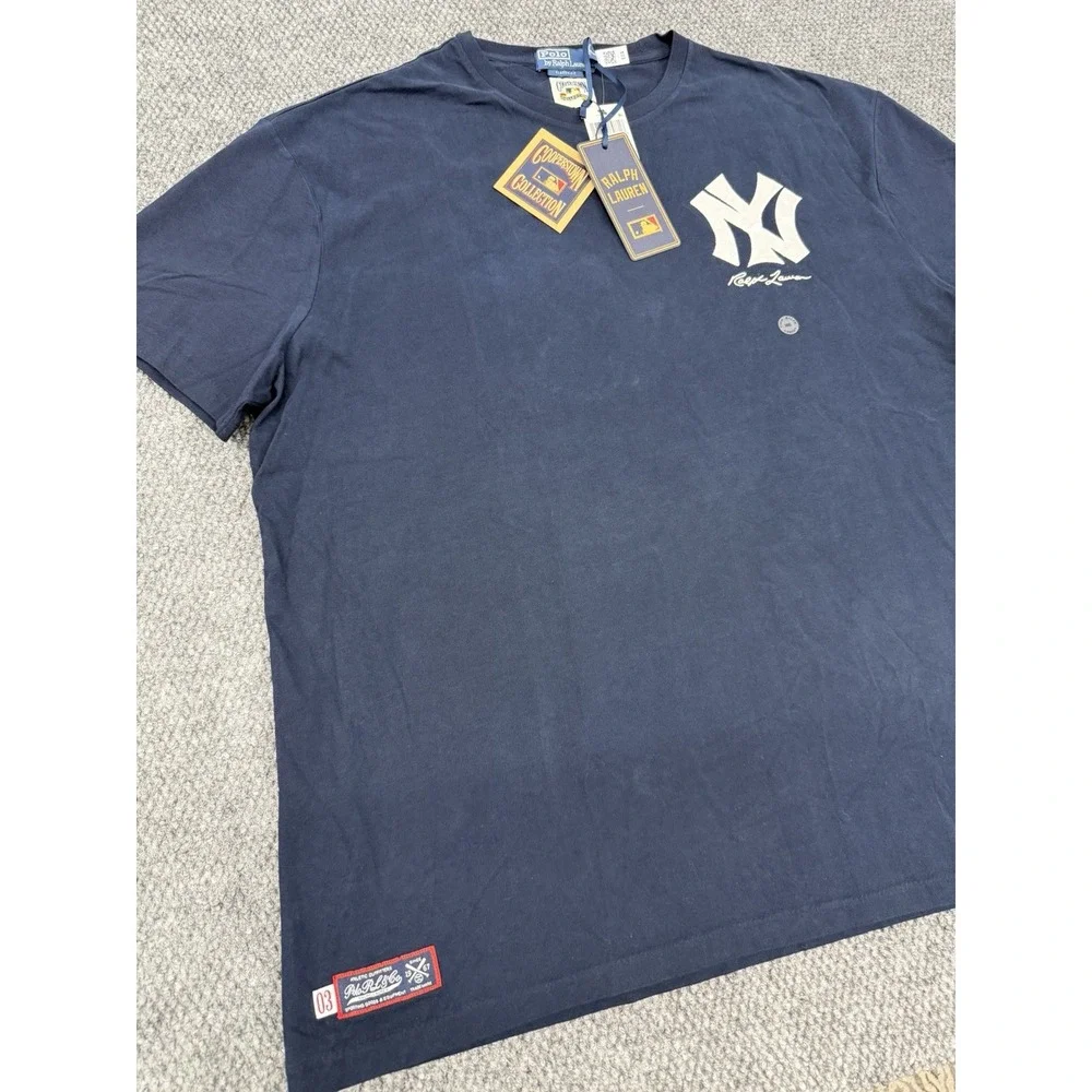 Polo Ralph Lauren x New York NY Yankees Men's XXL Cotton T-Shirt Navy Blue MLB